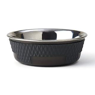 PetRageous  Kona Stainless-Steel Non-Slip Dishwasher Safe Dog Bowl 1.75-Cup 5.5-Inch Diameter 1.75-Inch Tall for Small and Medium Dogs and Cats, 14-Ounce, Gray (B086HNNQFB)