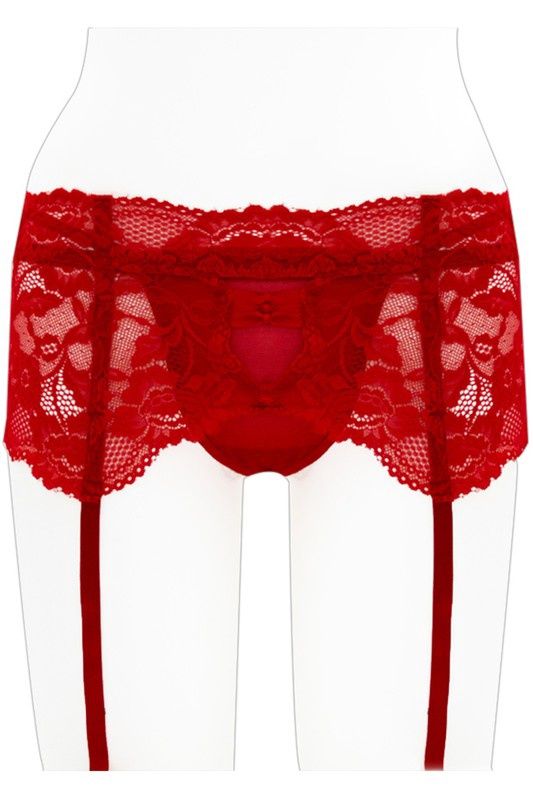 Youmita Lace with Bows Garter Belt