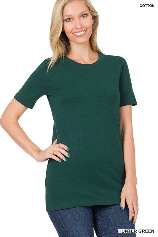 Zenana Cotton Crew Neck T-Shirt
