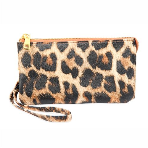 Leopard Print Wristlet Wallet