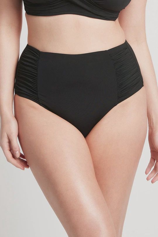 Sea Level Eco Essentials Black Gathered Side High Waist Bottom