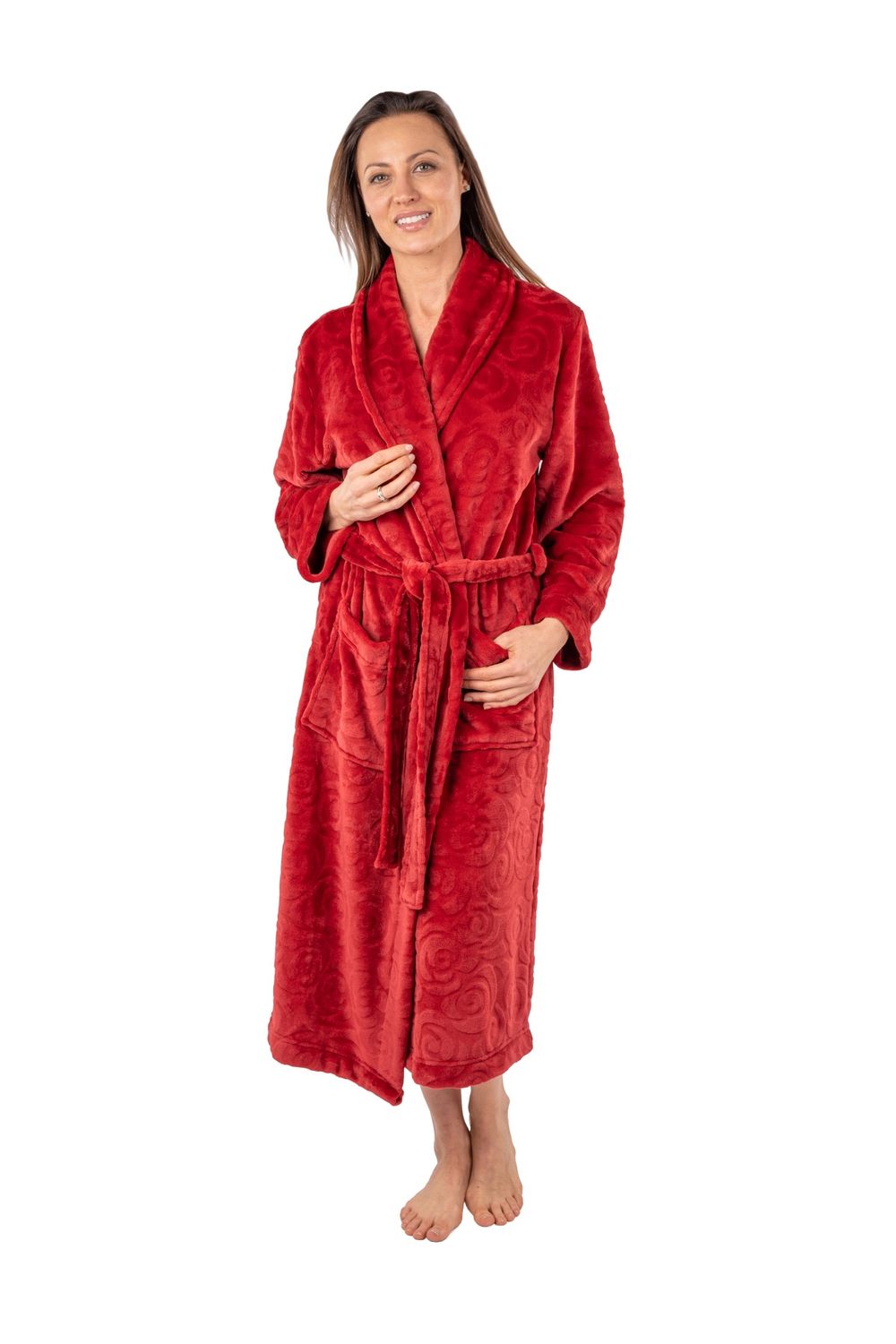Patricia Lingerie Embossed Fleece Robe #976-C