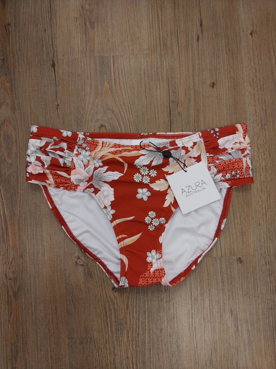Azura Australia Tangelo Gathered Midrise Bikini Bottom