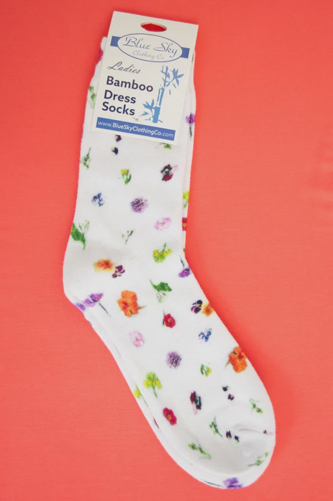 Blue sky Ladies Bamboo Dress Socks, Assorted Prints