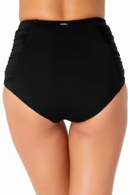Anne Cole Shirred High Waist Tummy Control Bikini Bottoms