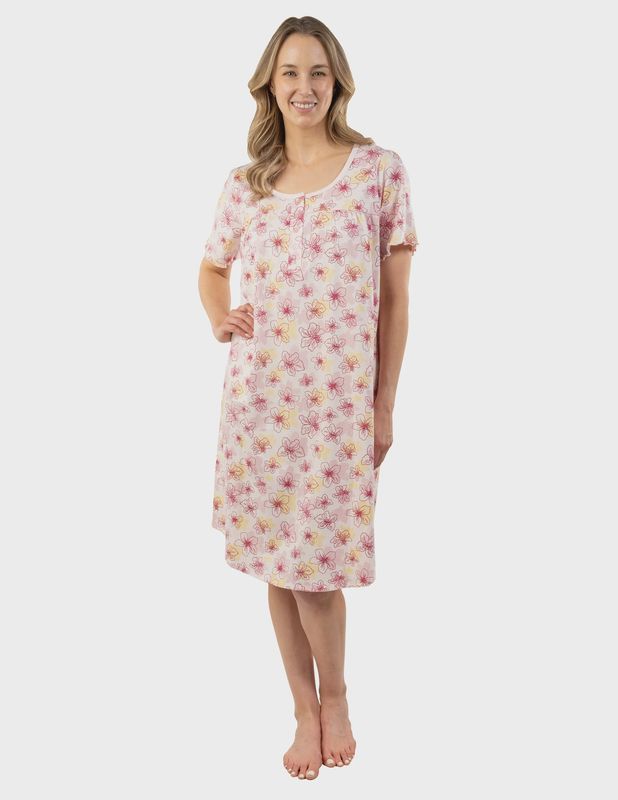 Patricia Lingerie Floral Short Sleeve Nightgown