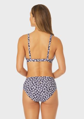 Anne Cole  Shibori Geo Ring Plunge Triangle Bikini Swim Top