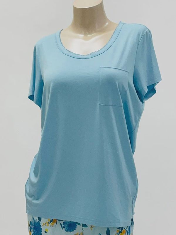 Cool Girl Blue Bells &amp; Bliss Short Sleeve Top