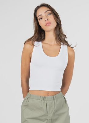 C'est Moi Bamboo Rib Deep Scoop Neck Tank CEBT1014