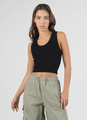 C'est Moi Bamboo Rib Deep Scoop Neck Tank CEBT1014