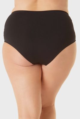 Anne Cole Plus Convertible High Waist Shirred Swim Bottom
