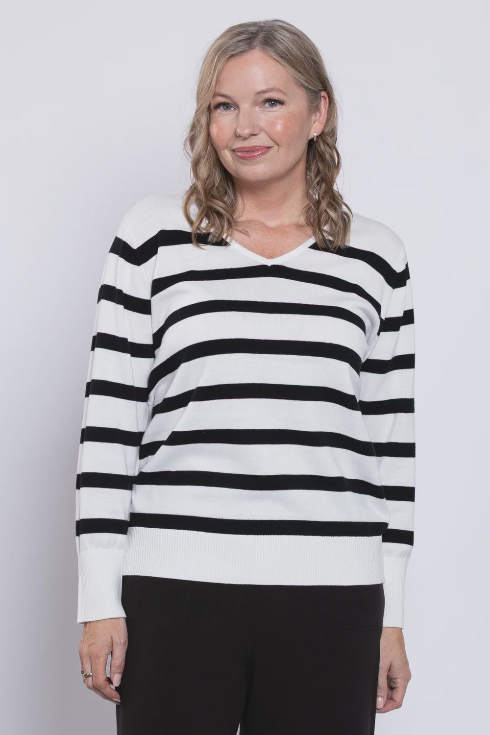 Blue Sky Winter Strip Essex Sweater