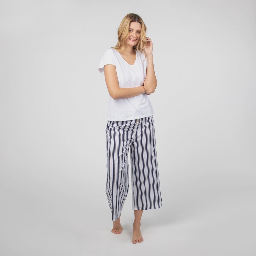 Veraluna Organic Cotton Mori Stripe Capri Pajama Set