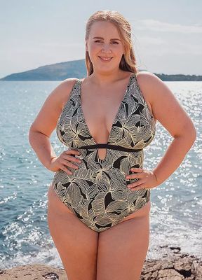 Curvy Kate Ripple Reef Reversible Non-Wired Swimsuit-CS038607BKP