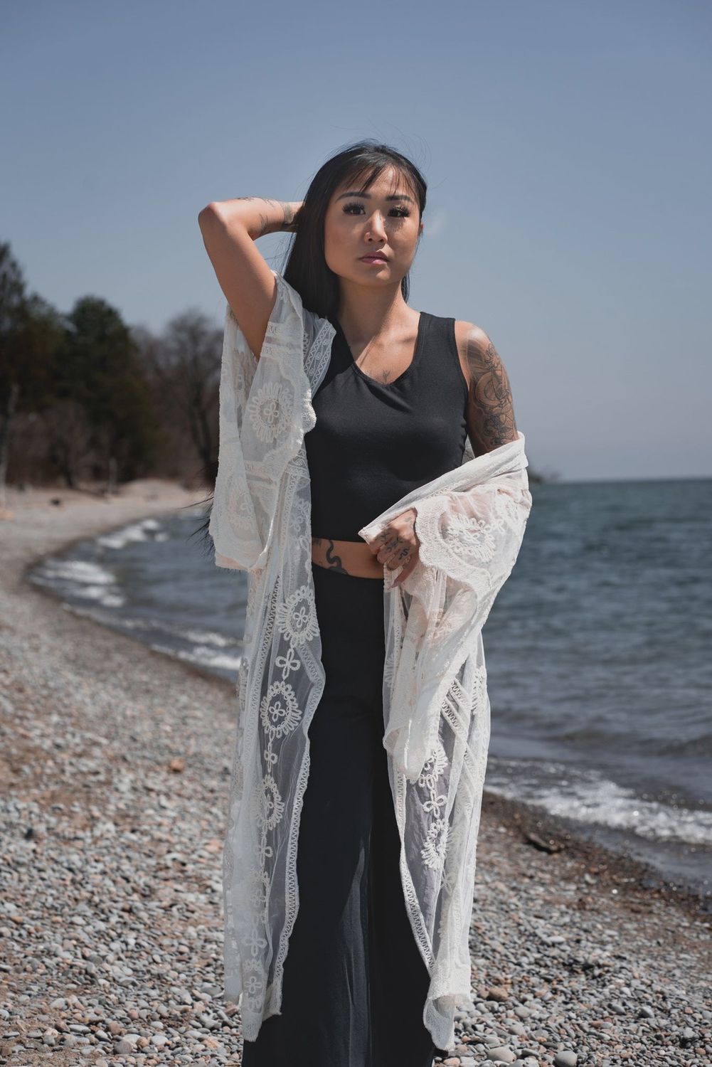 Women's Isabella White Romantic Lace Cover Up