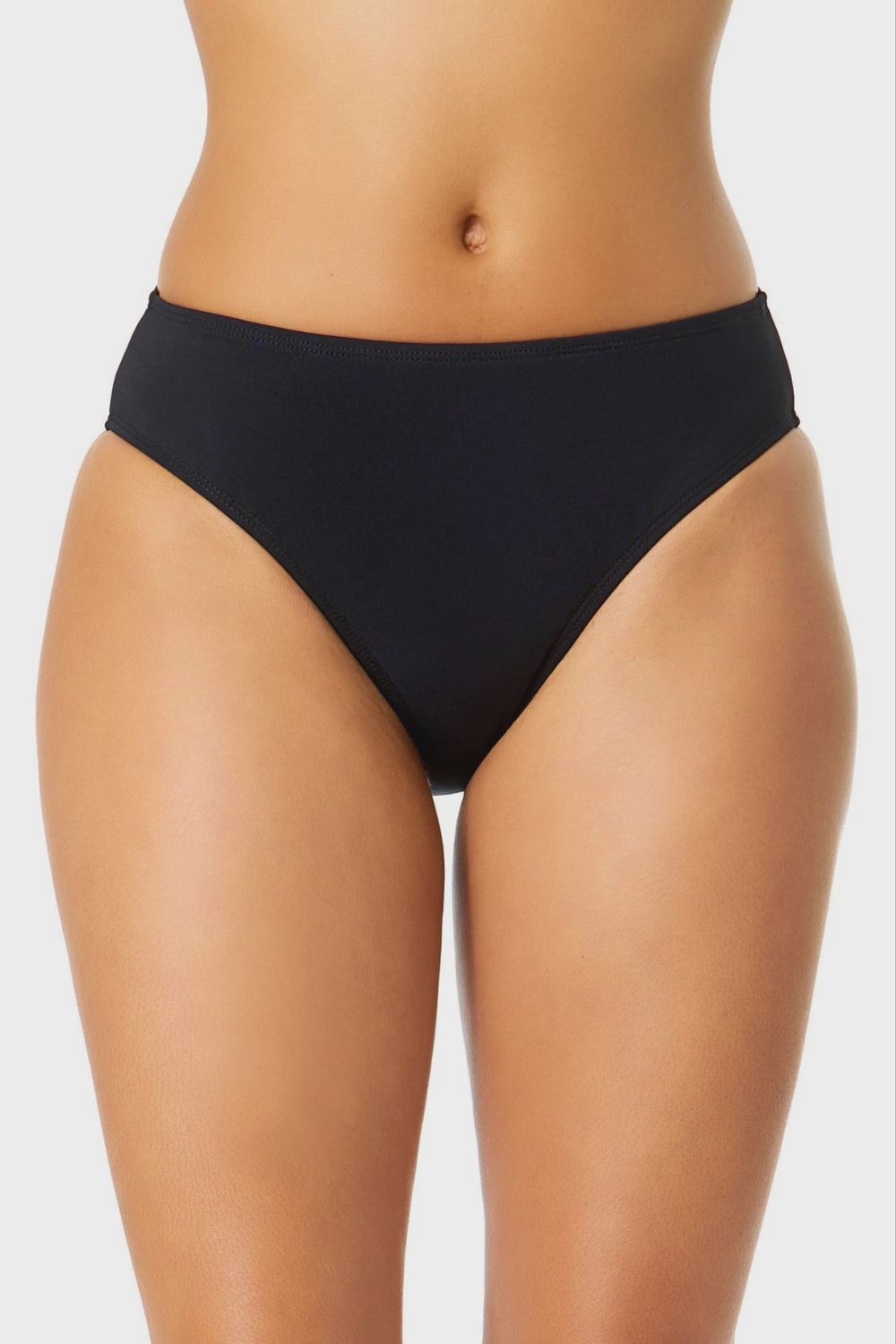 Anne Cole Live In Colour Black Clean Midrise Swim Bottom