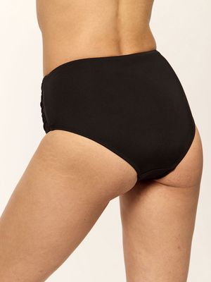 Black Sand High Waist Seamless with Shirred Sides Bottom