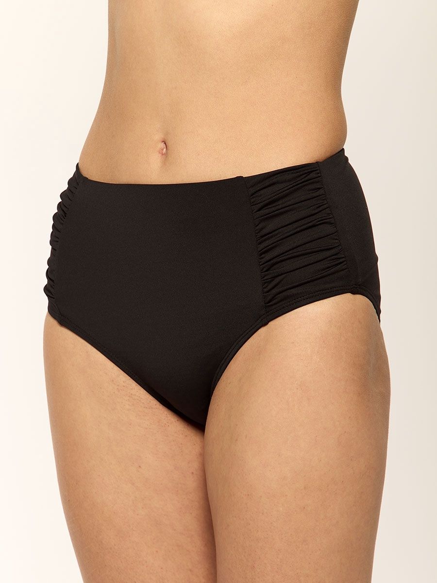 Black Sand High Waist Seamless with Shirred Sides Bottom