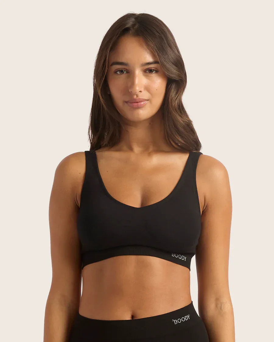 Boody Wear Seamfree Padded Crop Bra  In Bamboo Seamfree Fabric