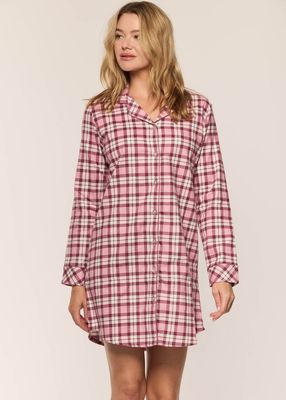 Claudel Lingerie Flannel Plaid Sleep Chemise