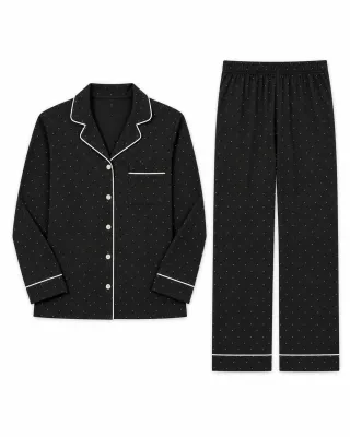 Latte Love Modal Cotton Button-Down Pajama Set