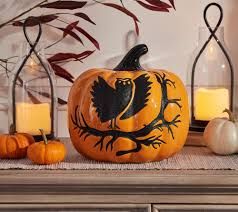 Martha Stewart Ceramic Pumpkin w/Glitter Owl Retail: $55 Sale $9.95 FINAL SALE