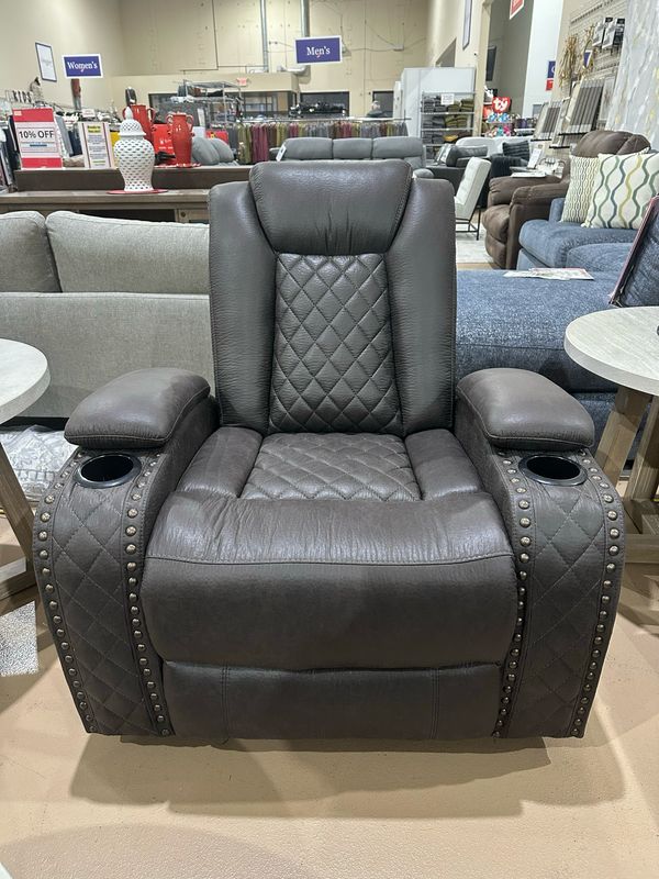 Power recliner w/ power headrest Omega brown, Retails for $995, Now $599