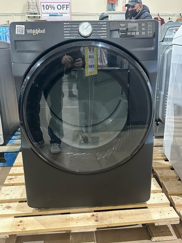 Whirlpool - 7.4 cu. ft. vented Front Load Gas Dryer in Volcano Black with Wrinkle Shield Option, Retails for $1199, Now $649