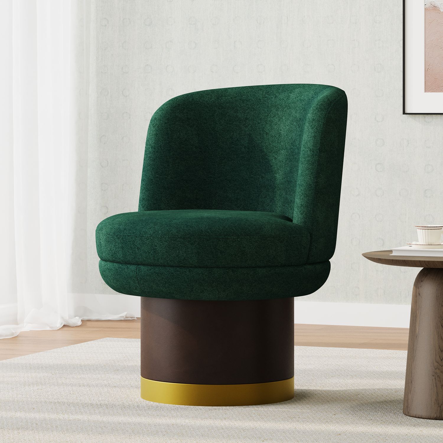 360°Swivel Accent Chair Round Swivel Chair Barrel Chair Upholst