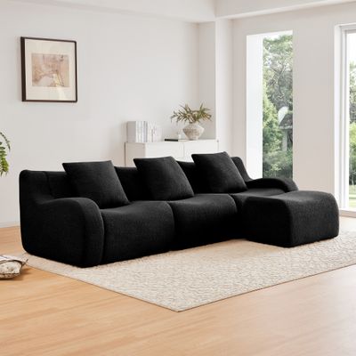 Boneless Sofa, 3 Seat High - Quality Teddy Fabric, Anti - Slip Design Boneless Sofa, 3 Seat High - Quality Teddy Fabric, Anti - Slip Design