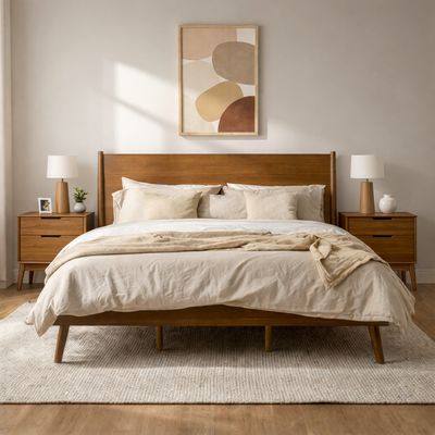 Cohron Solid Wood Platform Bed (KING BED) - Brown Cohron Solid Wood Platform Bed (KING BED) - Brown