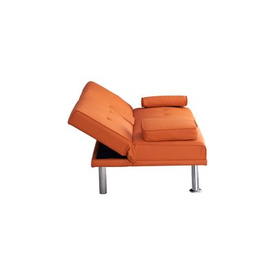 67 Orange Leather Office Sofa Bed 67 Orange Leather Office Sofa Bed