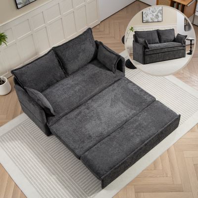 59.5 Ergonomic Sofa Bed with Storage & Charging - Grey 59.5 Ergonomic Sofa Bed with Storage & Charging - Grey
