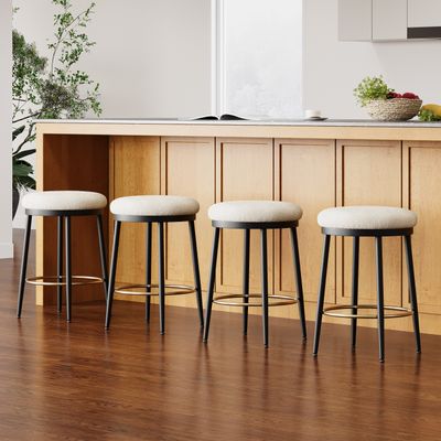 24.75'' Modern Counter Stools Set of 4 - White 24.75'' Modern Counter Stools Set of 4 - White