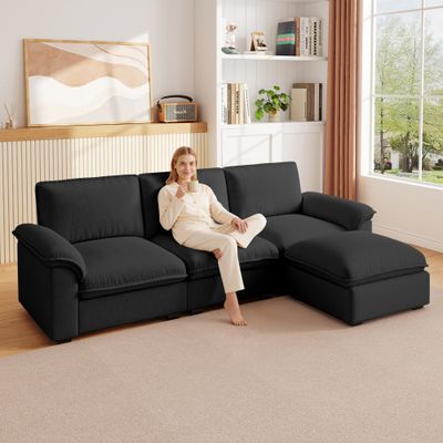 Cloud Couch Sectional L - Shaped Couch Modular Sectional Sofa Chenille Cloud Couch Sectional L - Shaped Couch Modular Sectional Sofa Chenille