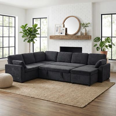 Convertible Sofa Bed 111 Sectional Sofa U - Shaped - 111.2x87x32.9IN Convertible Sofa Bed 111 Sectional Sofa U - Shaped - 111.2x87x32.9IN
