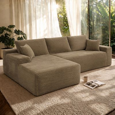 96.9 Cloud Sectional Couch L - Shaped Chaise - Coffee 96.9 Cloud Sectional Couch L - Shaped Chaise - Coffee