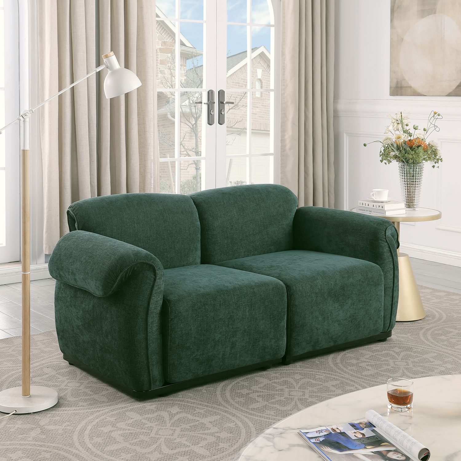 68.5 length, Fashionable modular sofa, iron frame, chenille sofa 68.5 length, Fashionable modular sofa, iron frame, chenille sofa