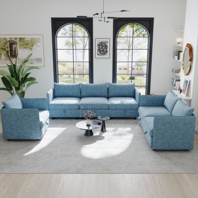 Modular Sectional Sofa, Convertible Sofa Seat With - 32.5 x 98.5 x 32 Modular Sectional Sofa, Convertible Sofa Seat With - 32.5 x 98.5 x 32
