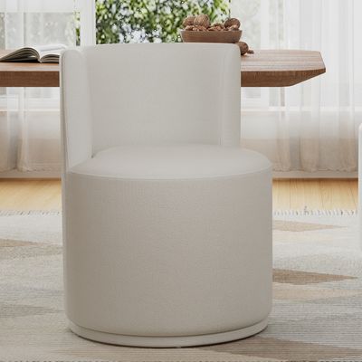 Modern Swivel Upholstered Side Chair in Beige Modern Swivel Upholstered Side Chair in Beige