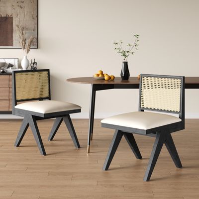 Chandigarh Dining Room Chairs - Black+Natural, Grey Chandigarh Dining Room Chairs - Black+Natural, Grey