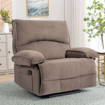 Oversized Manual Recliner Chair Sofa - Brown