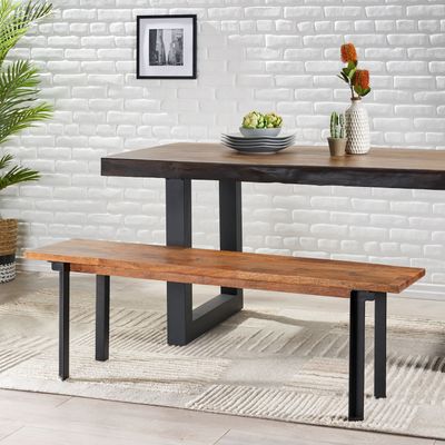 Indoor Carlisle Benches, Black + Country Brown Indoor Carlisle Benches, Black + Country Brown
