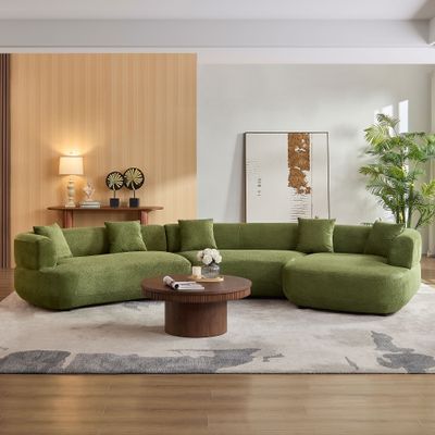 155.91 155.91" Curved Sofa, 6 - Seat Modular Curved - 55.12 x 155.91 x 27.95