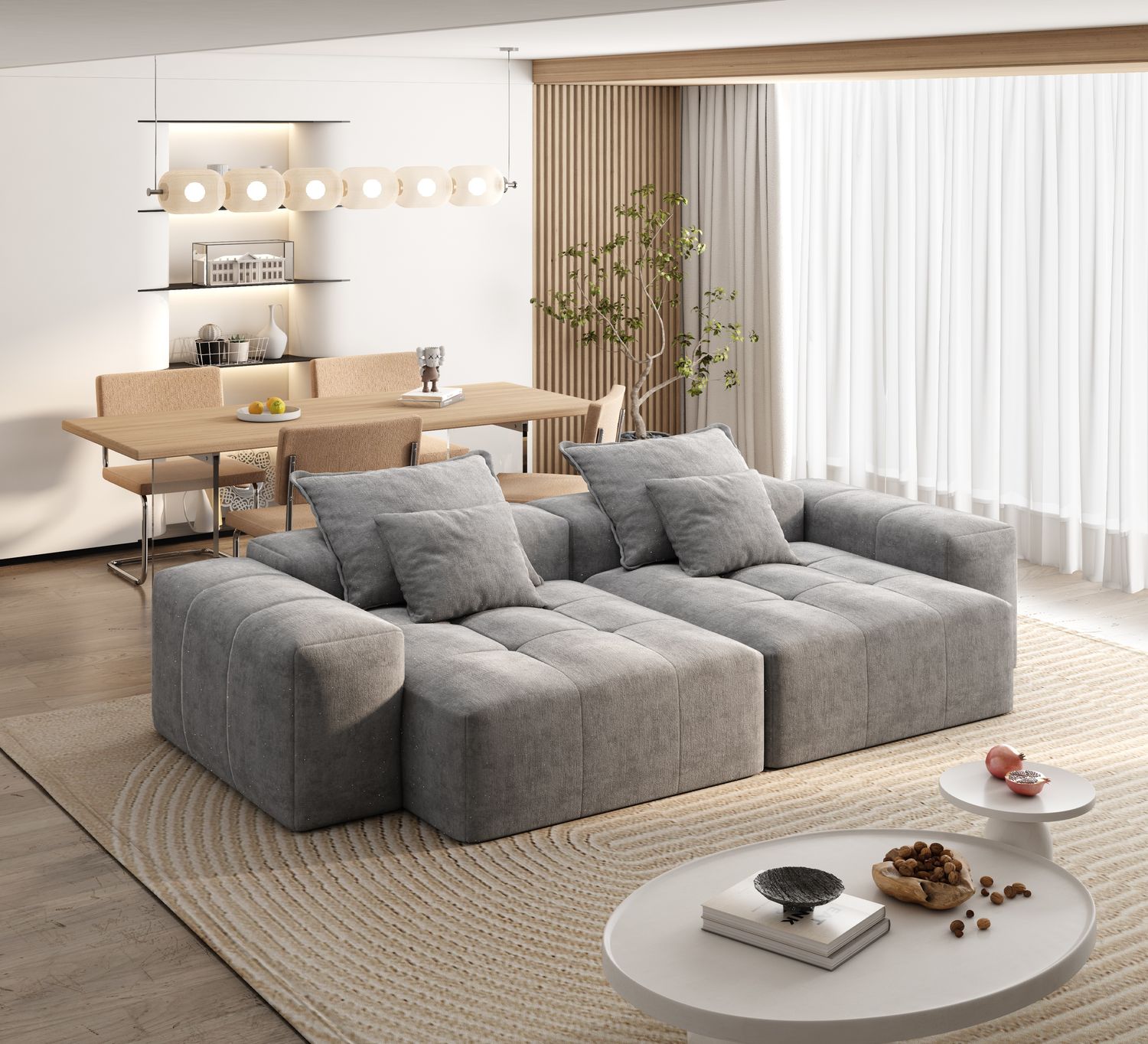 Modern Oversized Modular Sectional Sofa with 2 chaise lounge and 2 Modern Oversized Modular Sectional Sofa with 2 chaise lounge and 2