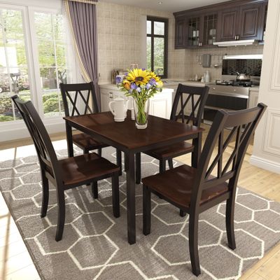 TOPMAX 5 - Piece Dining Table Set Home Kitchen Table and Chairs Wood TOPMAX 5 - Piece Dining Table Set Home Kitchen Table and Chairs Wood