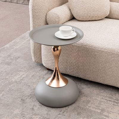 Mermaid Tail End Coffee Table Round Side Table - Matte Gray Mermaid Tail End Coffee Table Round Side Table - Matte Gray