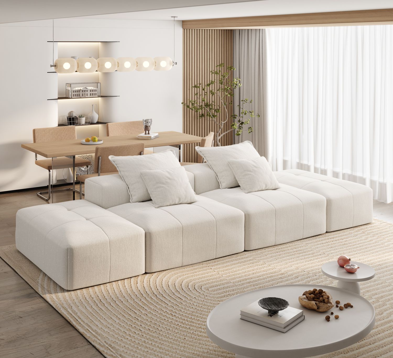 Modern Oversized Modular Sectional Sofa with 2 Ottoman and 2 seat Modern Oversized Modular Sectional Sofa with 2 Ottoman and 2 seat