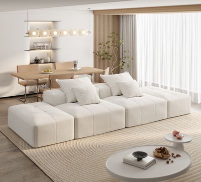 Modern Oversized Modular Sectional Sofa with 2 Ottoman and 2 seat Modern Oversized Modular Sectional Sofa with 2 Ottoman and 2 seat