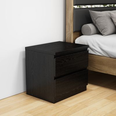 19.7 - Inch Black Nightstand with 2 Drawers 19.7 - Inch Black Nightstand with 2 Drawers